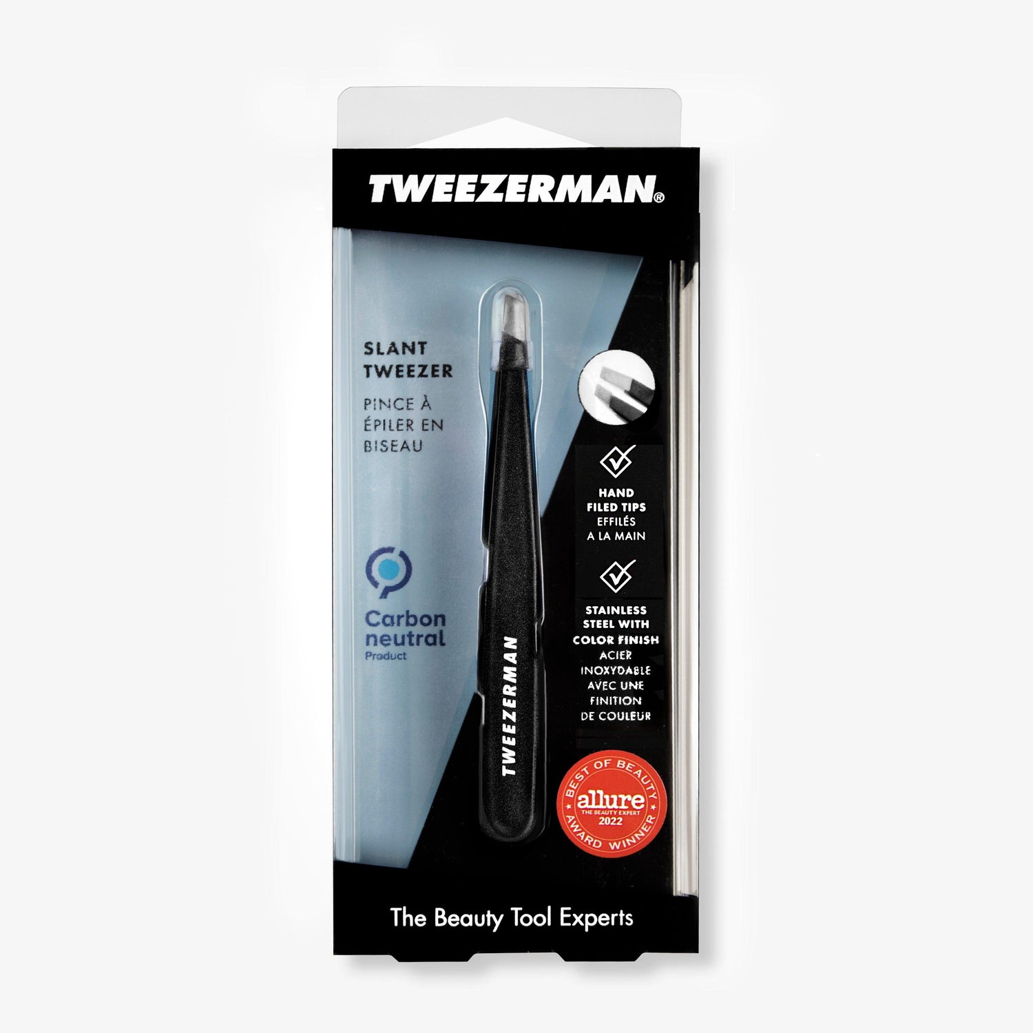 Tweezerman - Slant tweezer Midnight Black - SerumGeeks